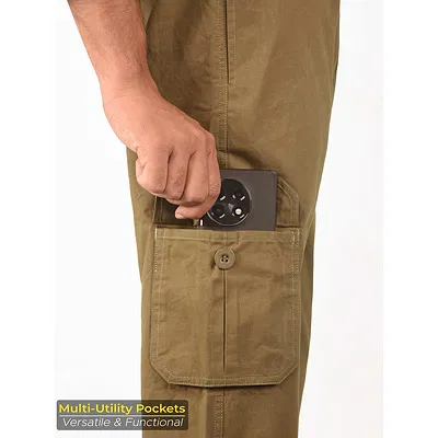 Khaki Brown Cargo Mens Jogger Pants